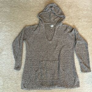 Chico’s Women’s Knot Tunic Hoodie Brown/White Large Size 2